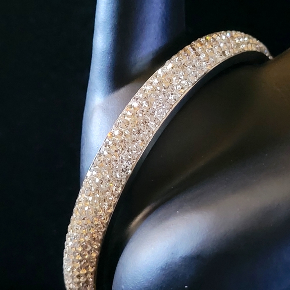 Stainless Steel Crystal Bangle Bracelet